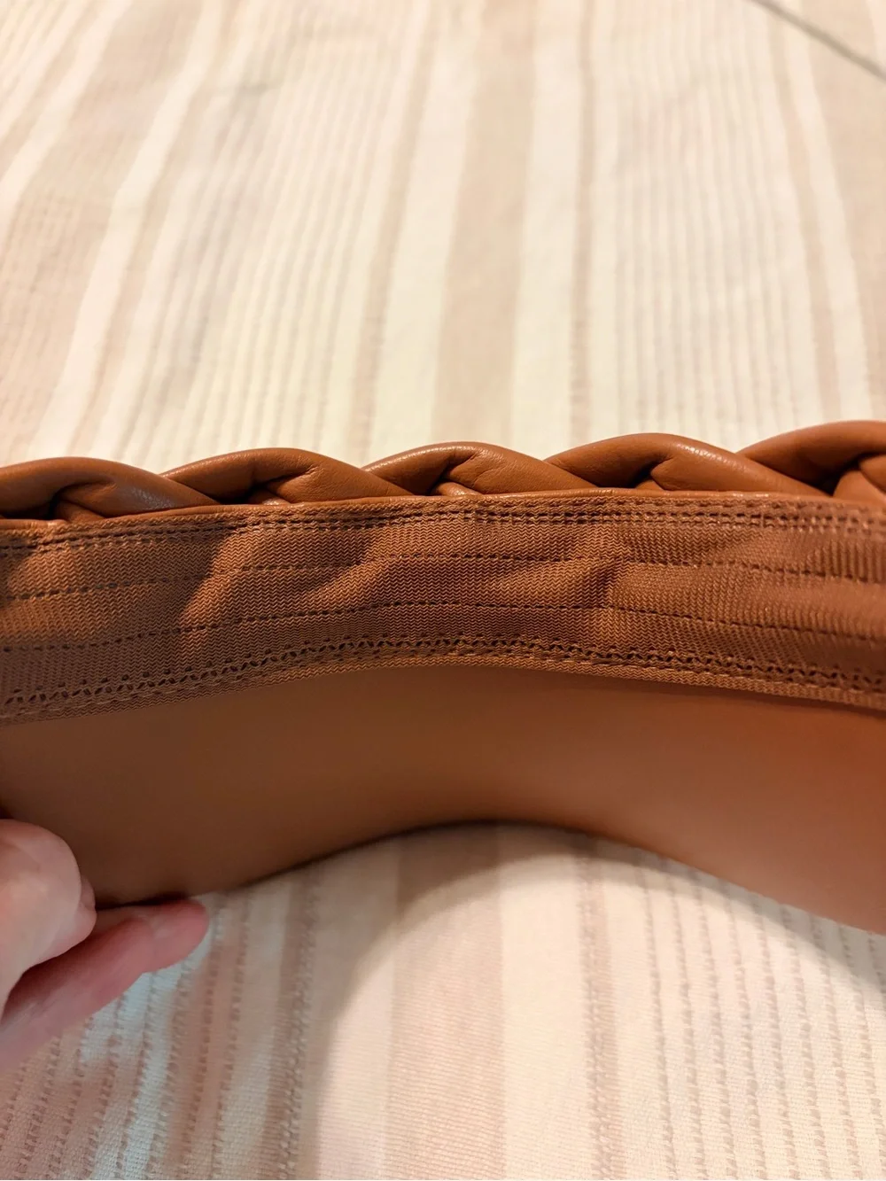 Madden NYC Braided Faux Leather Visor Brown Tan Adjustable One Size